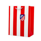 Large gift bag jersey red and white stripes with crest 30x12x40 cm